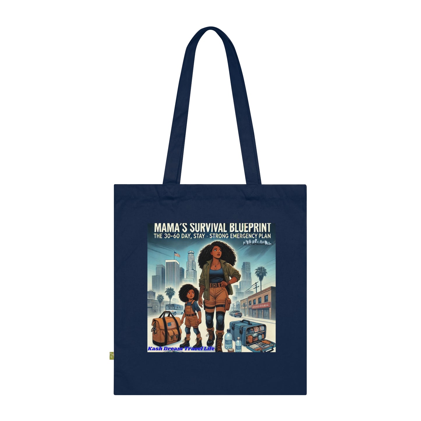 Mama's Survival Blueprint Organic Cotton Tote Bag - Eco-Friendly, Inspirational Design for Moms