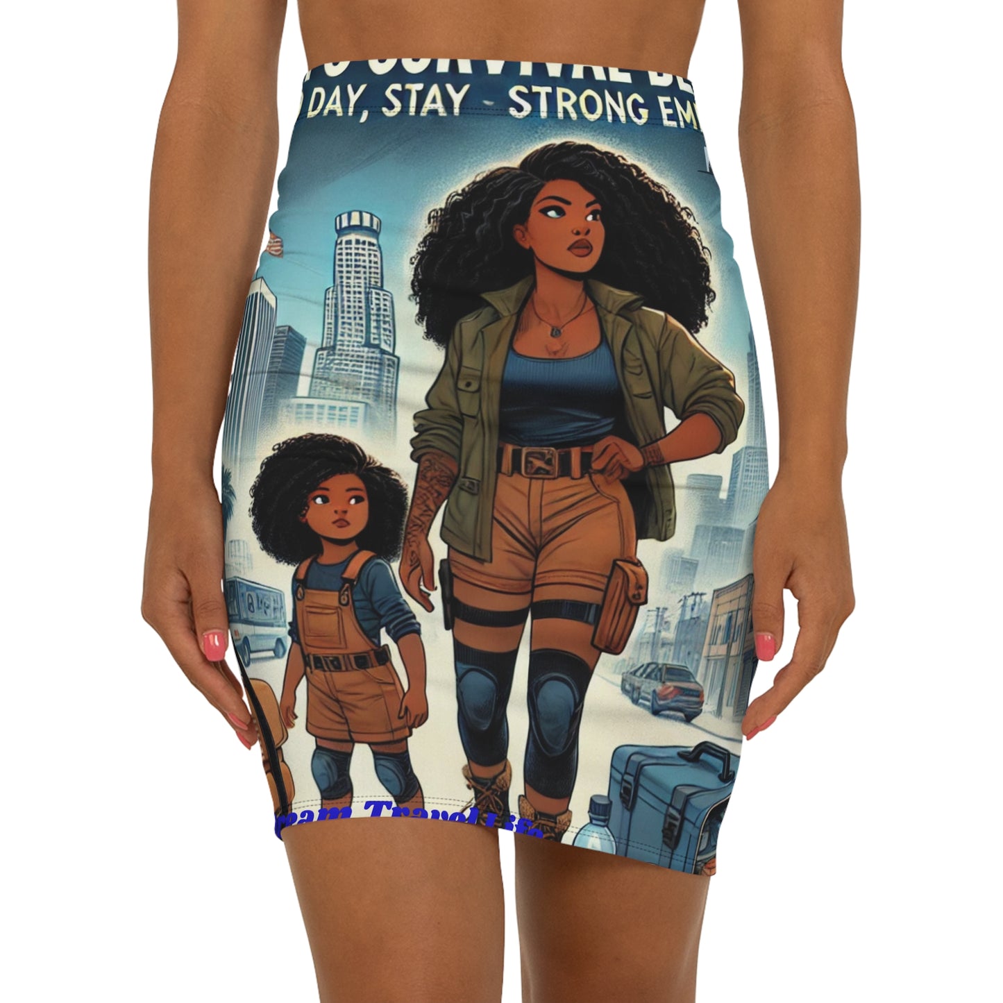 Empowering Graphic Pencil Skirt