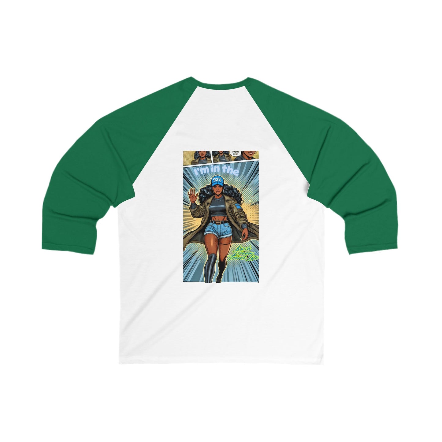 92% Empowered Graphic Baseball Tee - Unisex 3/4 Sleeve Shirt