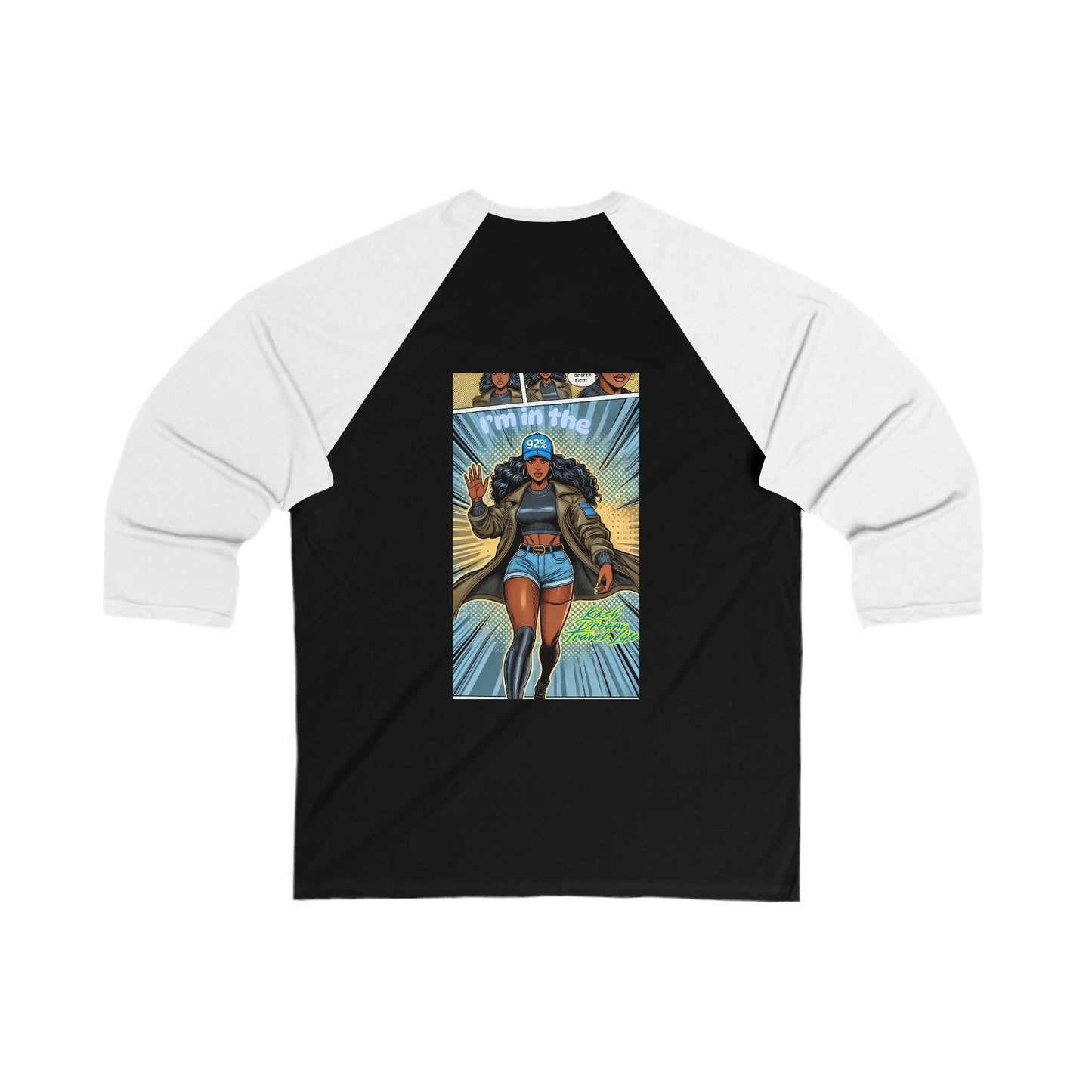 92% Empowered Graphic Baseball Tee - Unisex 3/4 Sleeve Shirt