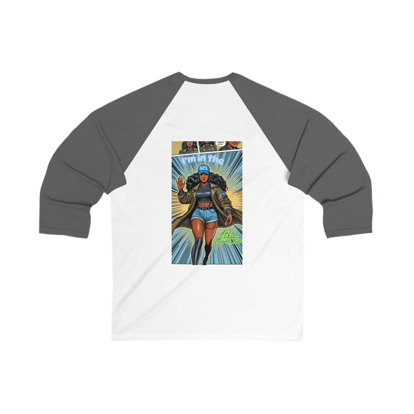 92% Empowered Graphic Baseball Tee - Unisex 3/4 Sleeve Shirt