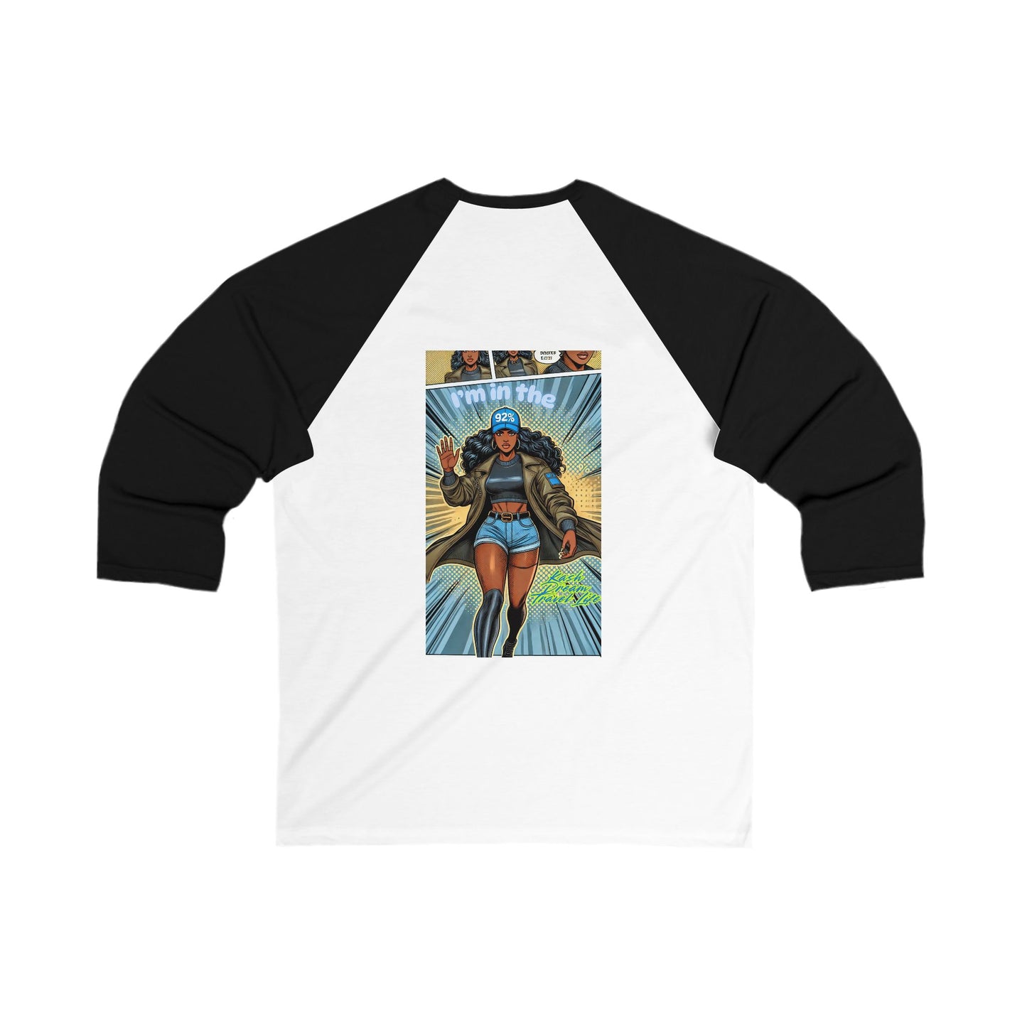 92% Empowered Graphic Baseball Tee - Unisex 3/4 Sleeve Shirt