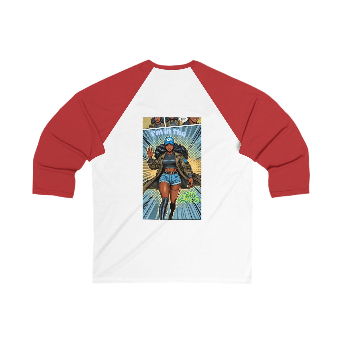 92% Empowered Graphic Baseball Tee - Unisex 3/4 Sleeve Shirt