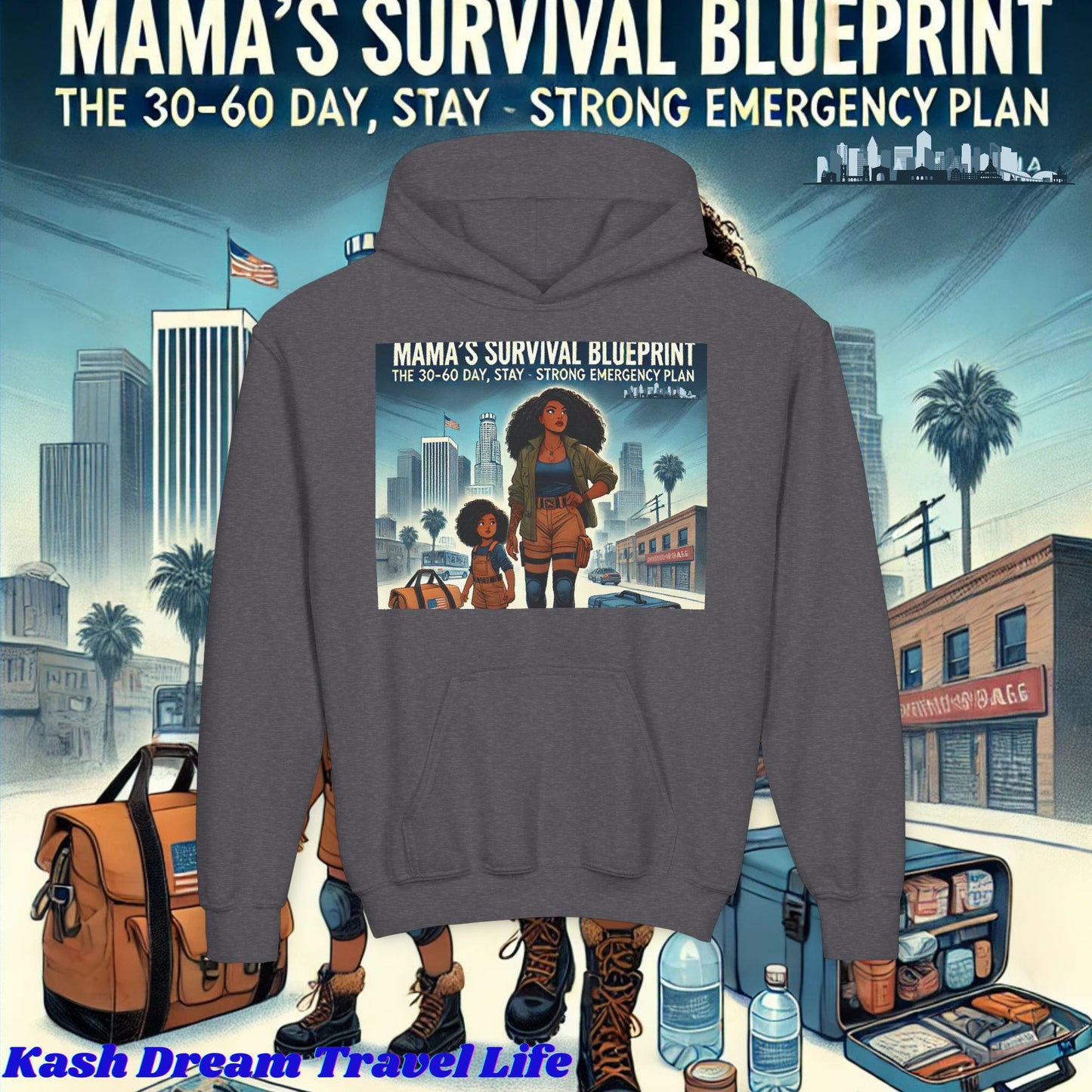 Mama's Survival Blueprint Youth Hoodie - Cozy & Inspirational Sweatshirt