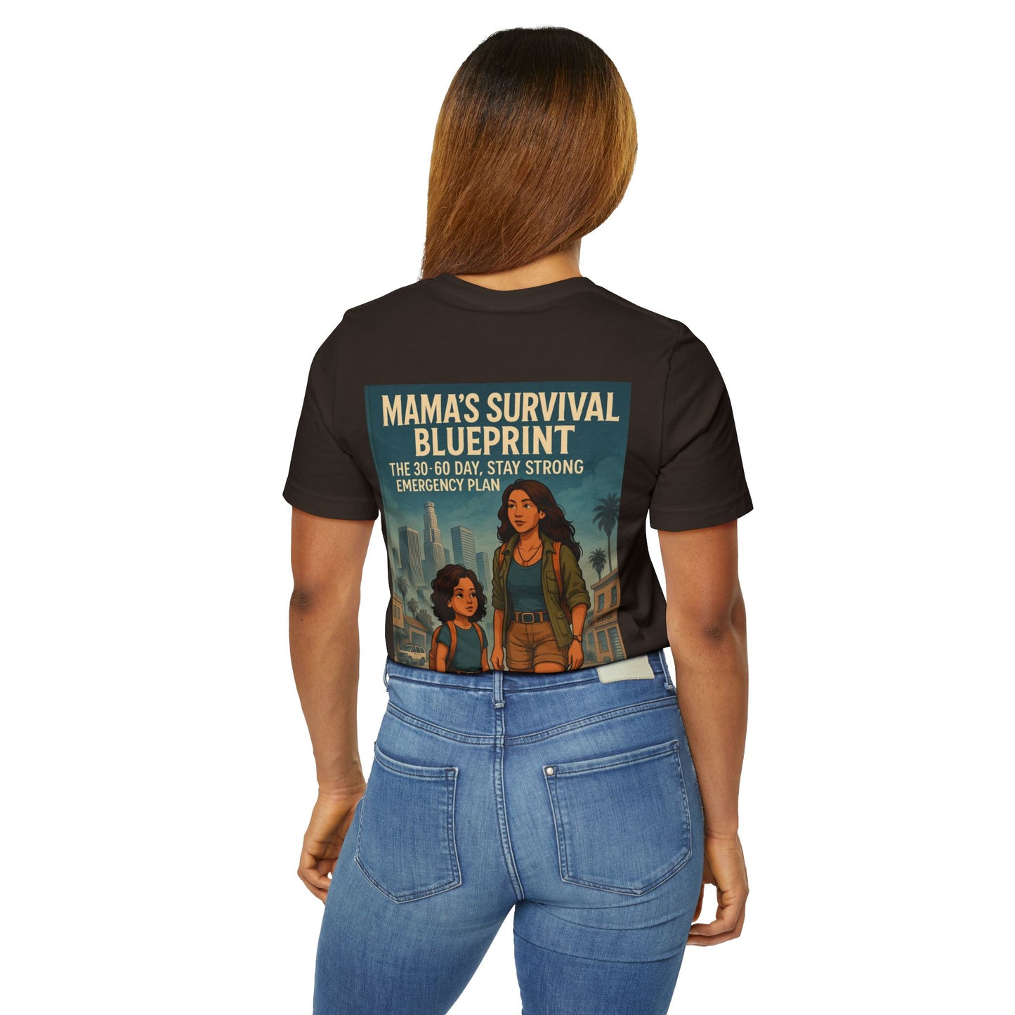 Mama's Survival Blueprint Latin Unisex Jersey T-Shirt - Empowering Family Design for Everyday Wear