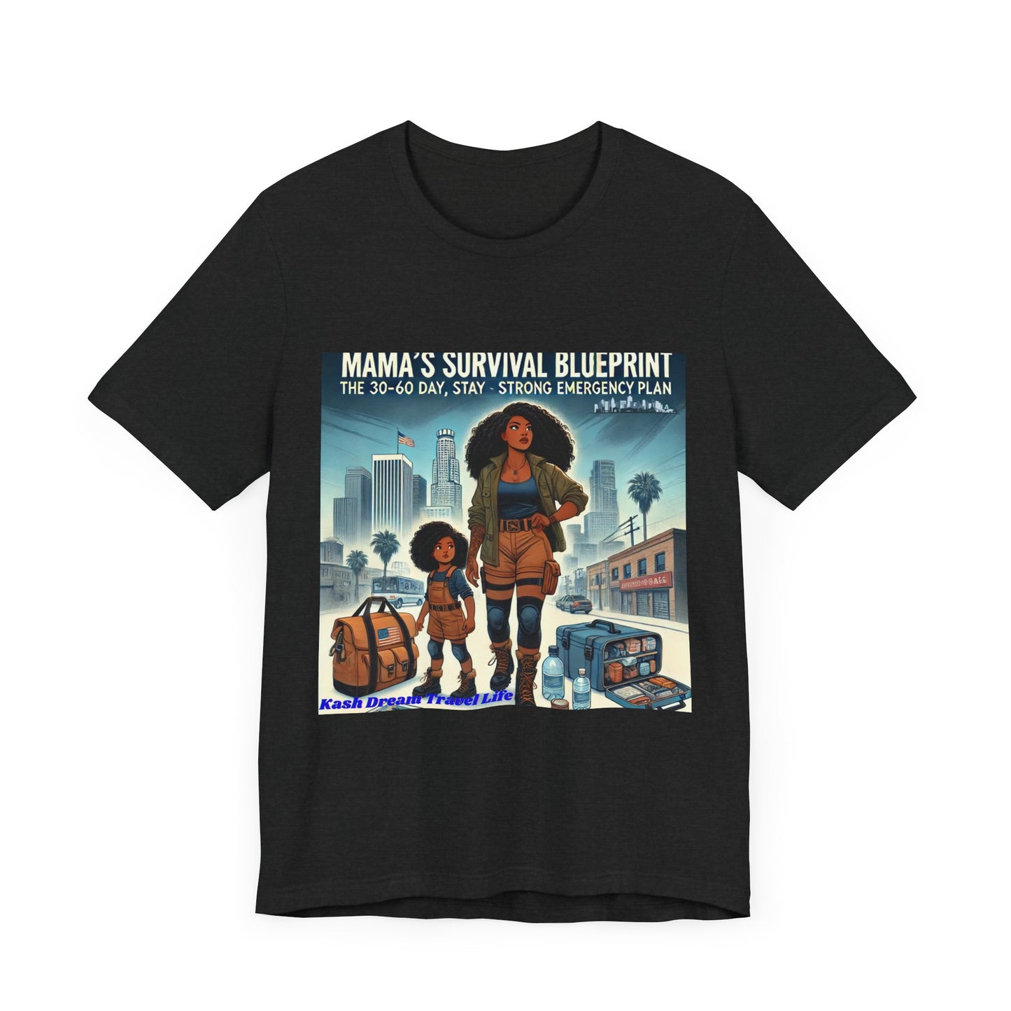 Mama's Survival Blueprint Tee - Unisex Short Sleeve Shirt for Strong Moms - Emergency Planning Design