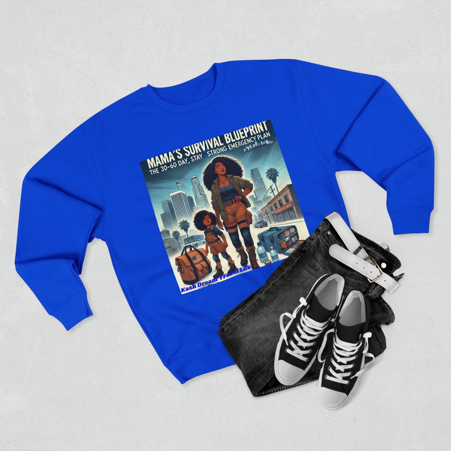 Mama's Survival Blueprint Unisex Crewneck Sweatshirt - Family Emergency Preparation