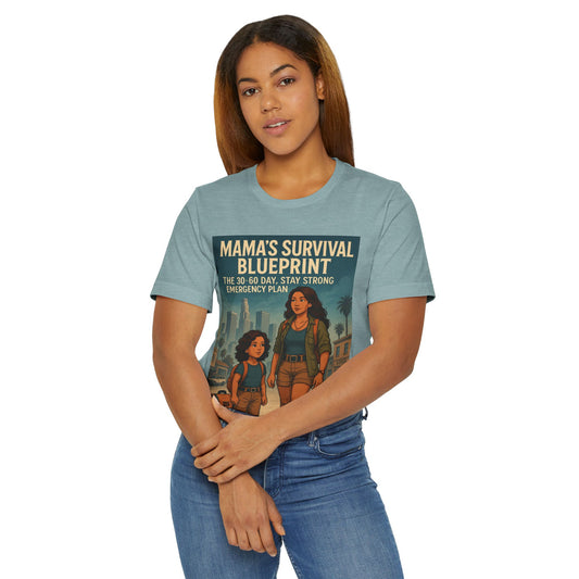 Mama's Survival Blueprint Latin Unisex Jersey T-Shirt - Empowering Family Design for Everyday Wear