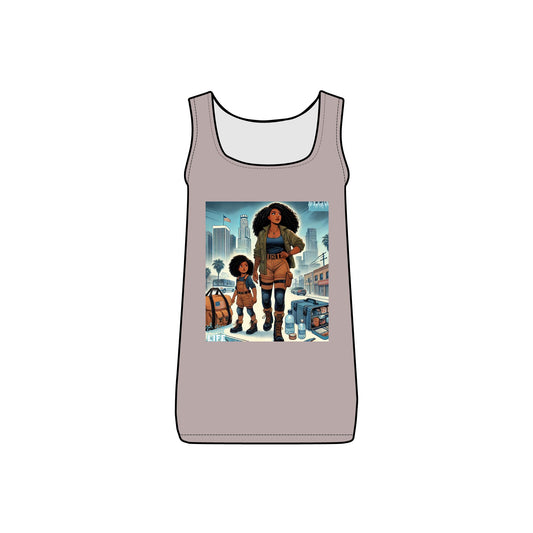 Mama's Survival Book Cover Stylish Survival Tank, Women's Micro Ribbed Tank, Casual Summer Top, Adventure Ready Apparel, Gift for Moms, Travel Outfit