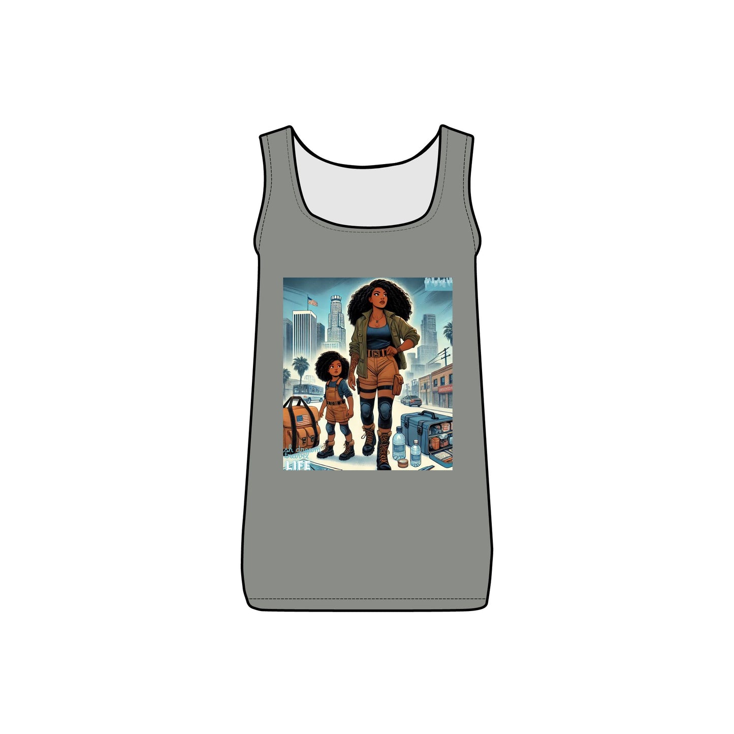Mama's Survival Book Cover Stylish Survival Tank, Women's Micro Ribbed Tank, Casual Summer Top, Adventure Ready Apparel, Gift for Moms, Travel Outfit