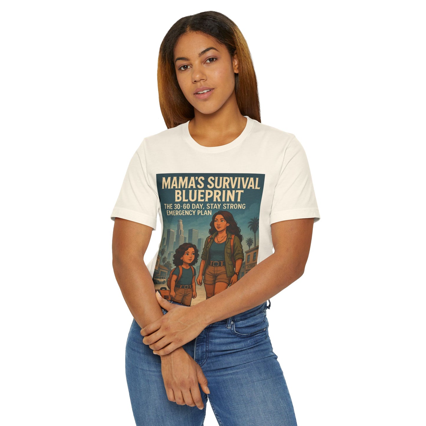 Mama's Survival Blueprint Latin Unisex Jersey T-Shirt - Empowering Family Design for Everyday Wear