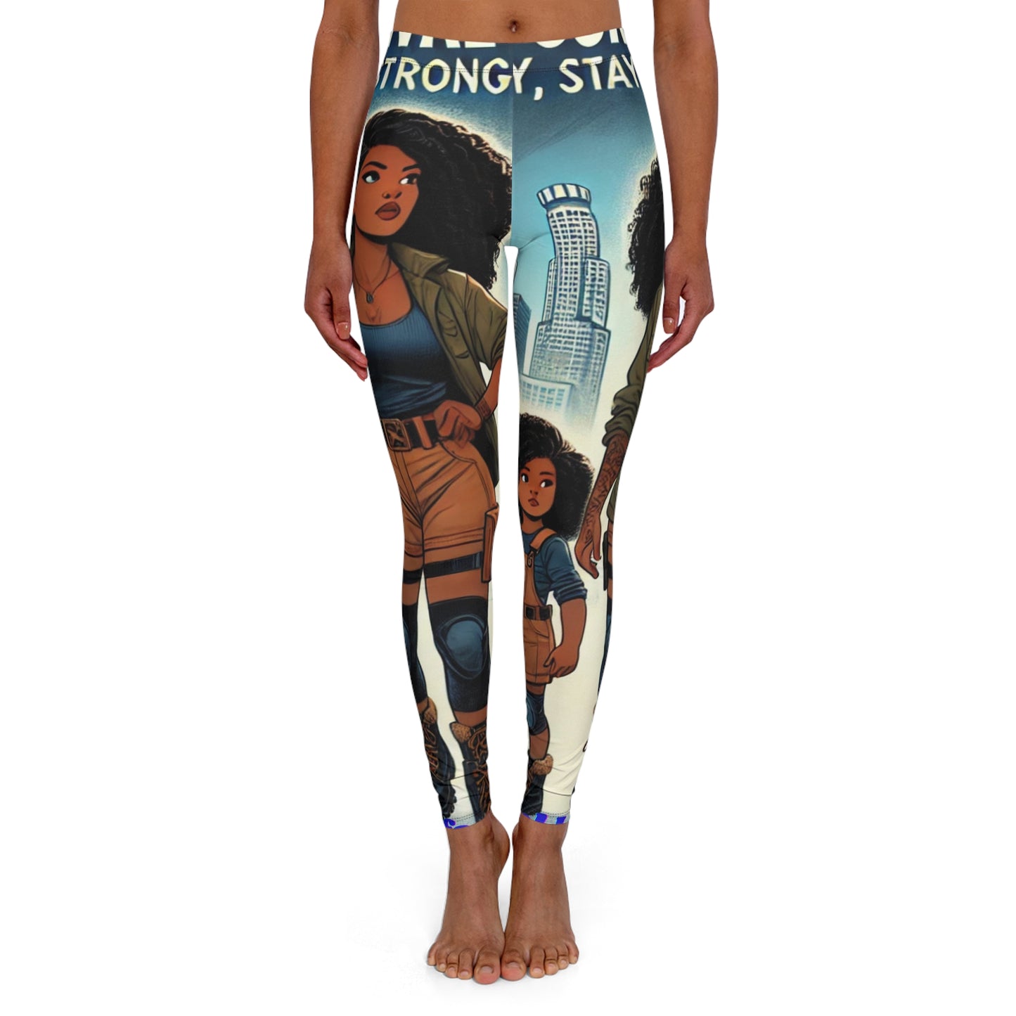 Empowering Graphic Leggings - "Strong, Stay True" Women's Spandex Leggings