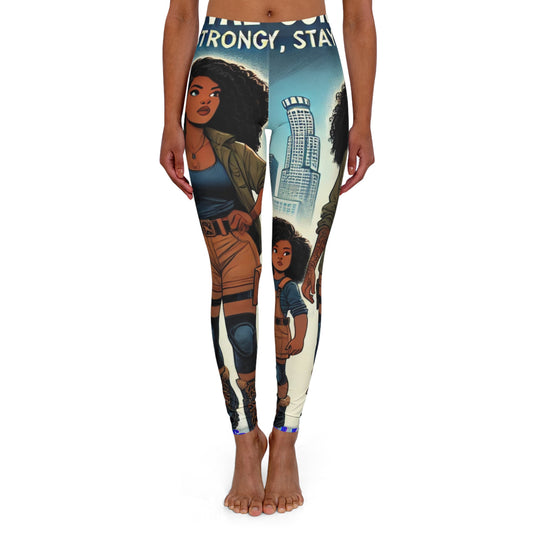 Empowering Graphic Leggings - "Strong, Stay True" Women's Spandex Leggings