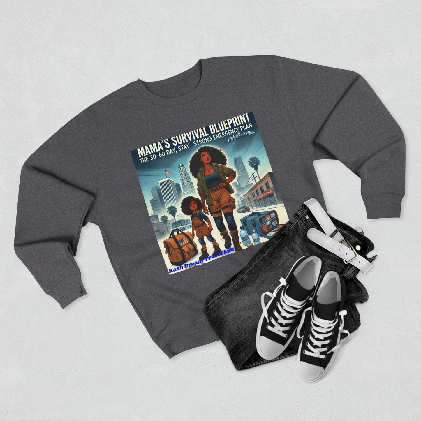Mama's Survival Blueprint Unisex Crewneck Sweatshirt - Family Emergency Preparation