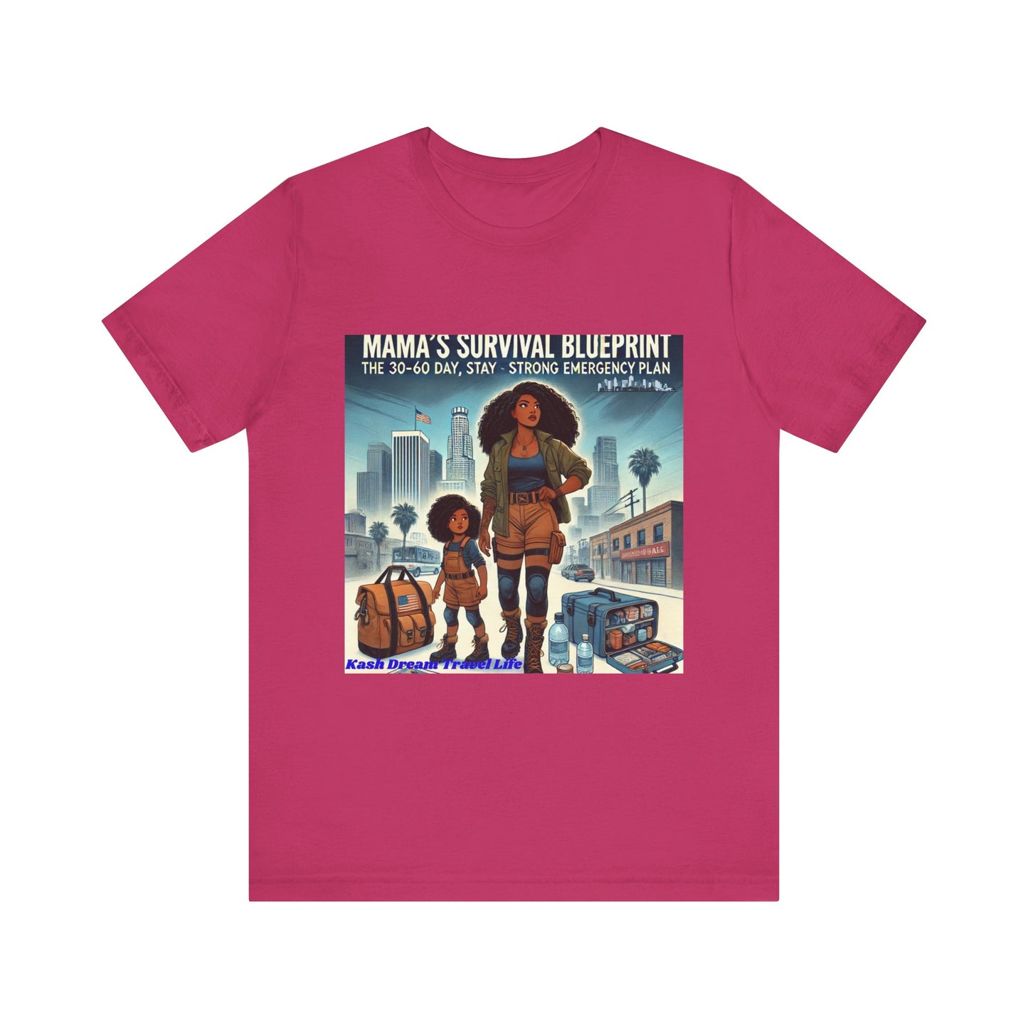 Mama's Survival Blueprint Tee - Unisex Short Sleeve Shirt for Strong Moms - Emergency Planning Design