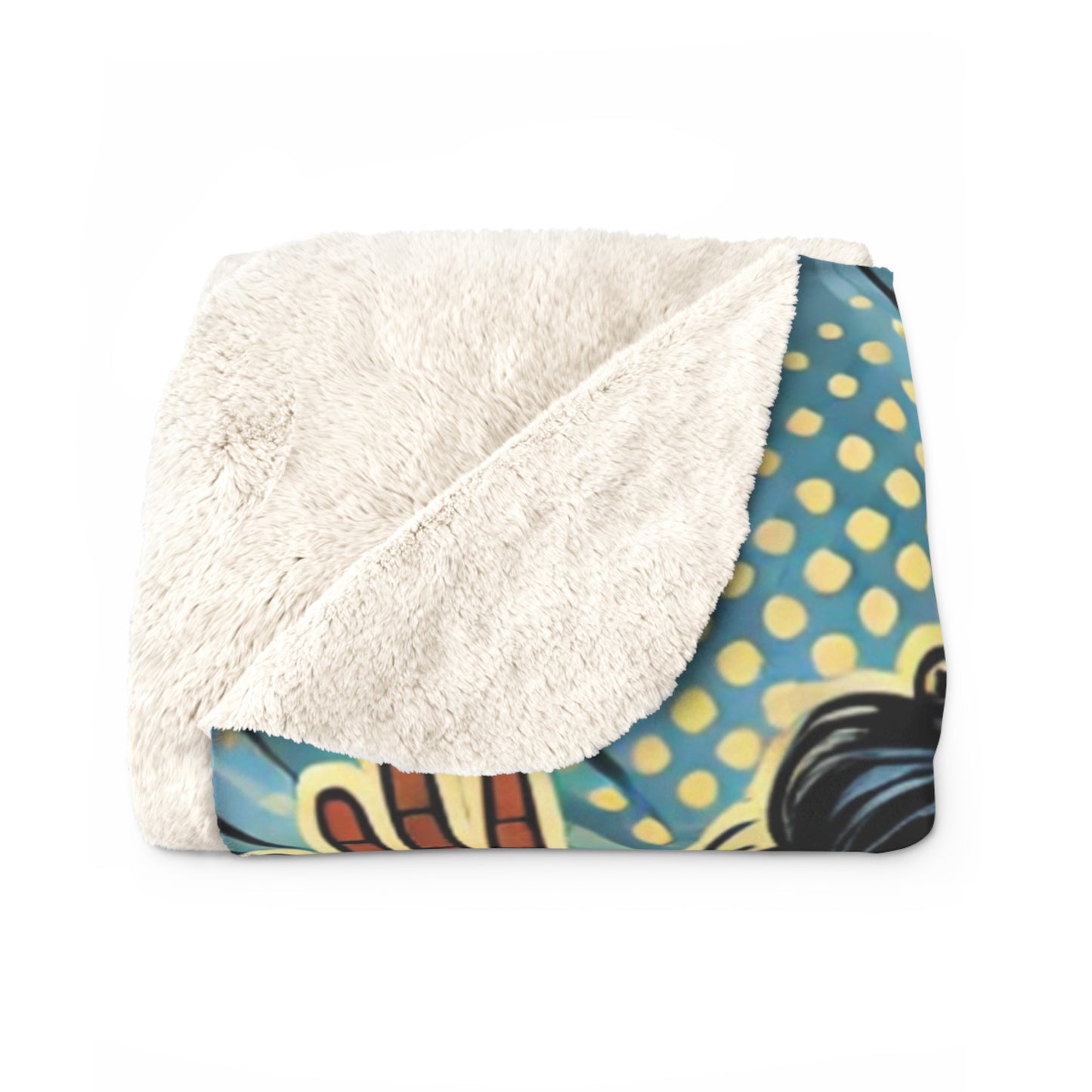 Stylish Sherpa Fleece Blanket - Pop Art Design for Cozy Vibes
