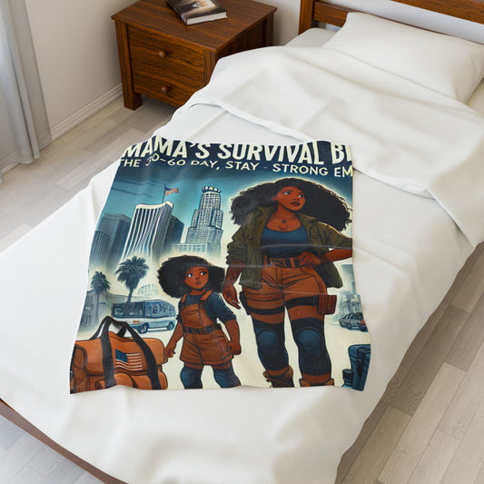 Velveteen Plush Blanket - Melanated Empowerment Design