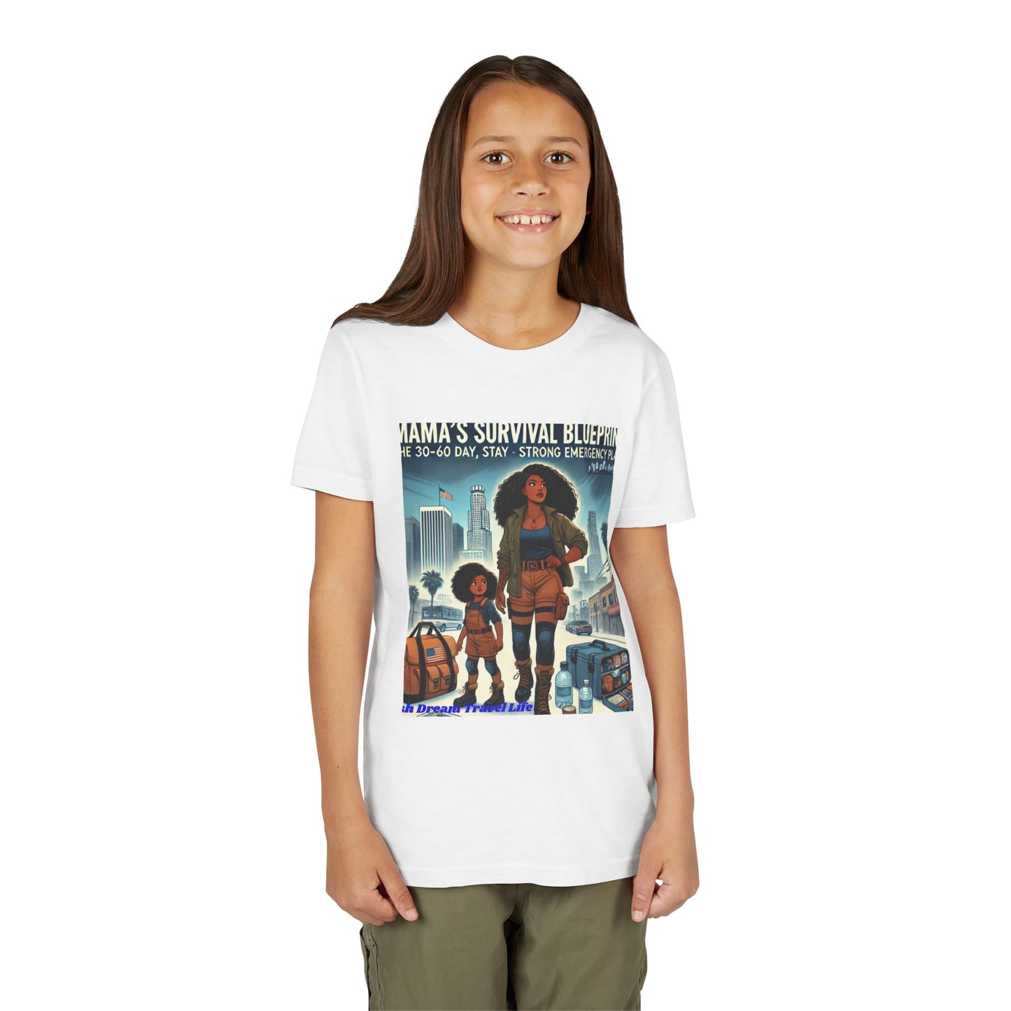 Mama's Survival Blueprint Youth Short Sleeve Tee - Empowering Graphic Tee for Kids