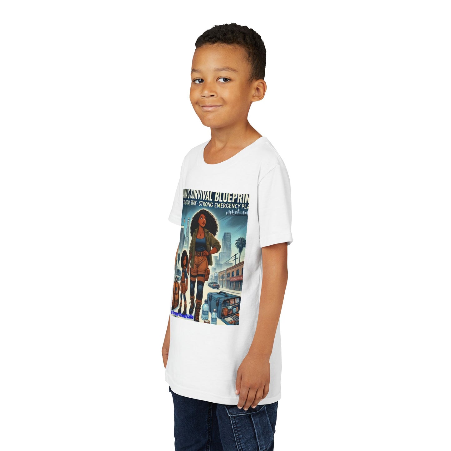Mama's Survival Blueprint Youth Short Sleeve Tee - Empowering Graphic Tee for Kids
